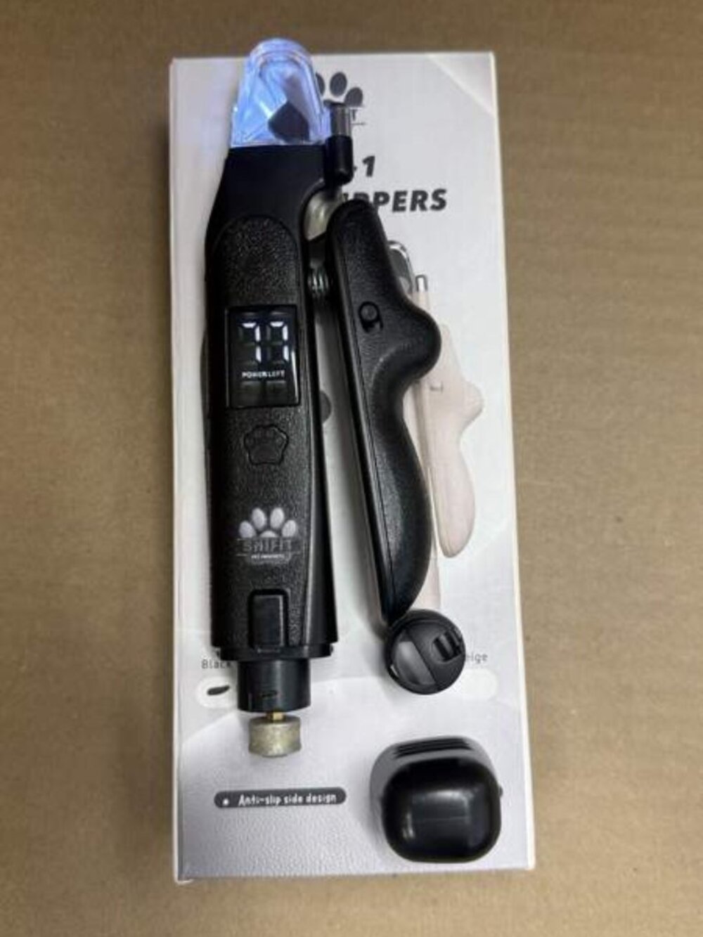 2-in-1 Dog Cat Nail Clippers with Light Black